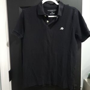 Y2k Aeropostale Men's Black Polo Shirt